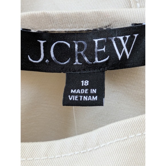 J. Crew Short Sleeve Pintuck Midi Dress Stretch Twill Sz 18 Beige NWT $178 CI663 - Picture 4 of 6